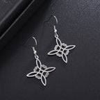 Pendientes Colgantes Nudo de Bruja de Protección para Mujer Wicca plata