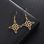 Pendientes Colgantes Nudo de Bruja de Protección para Mujer Wicca oro