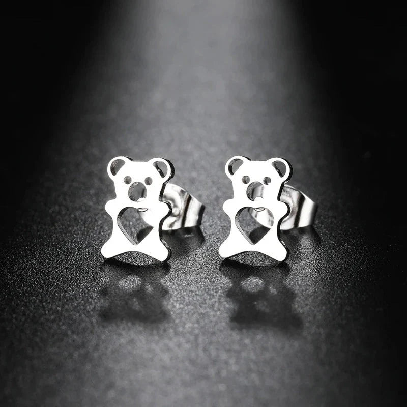 Pendientes de Osito Lindos Plata