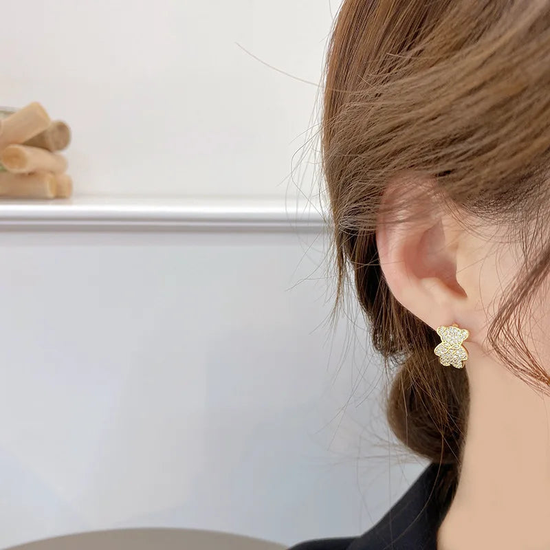 Pendientes de Oso con Piedra Preciosa