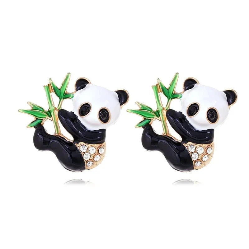 Pendientes Panda Bambú