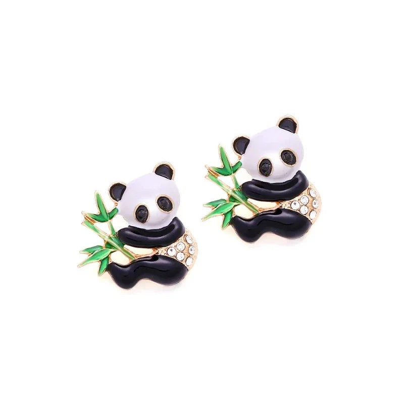 Pendientes Panda Bambú