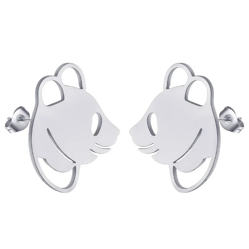 Pendientes Panda Discreto Plata