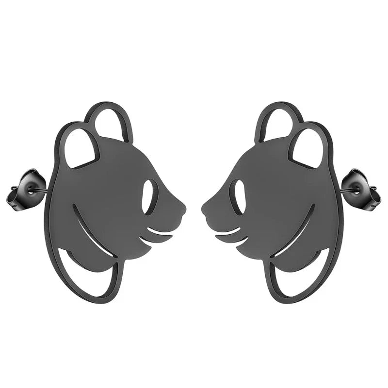 Pendientes Panda Discreto Negro