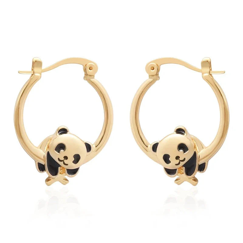 Pendientes Panda de Oro