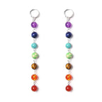 Pendientes Colgantes 7 Chakras Mujer plata