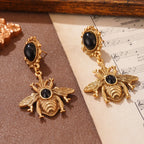 Boucles d'oreilles pendantes abeille