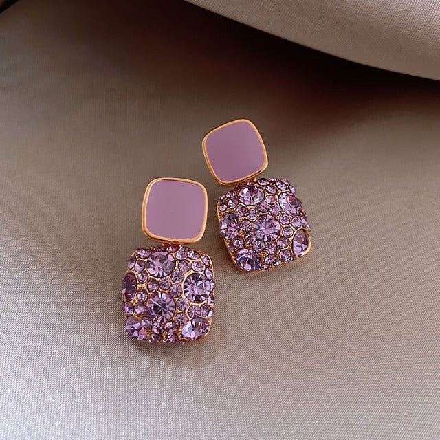 Pendientes Colgantes de Amatista para Mujer