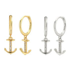 Boucles d'oreilles pendantes ancre