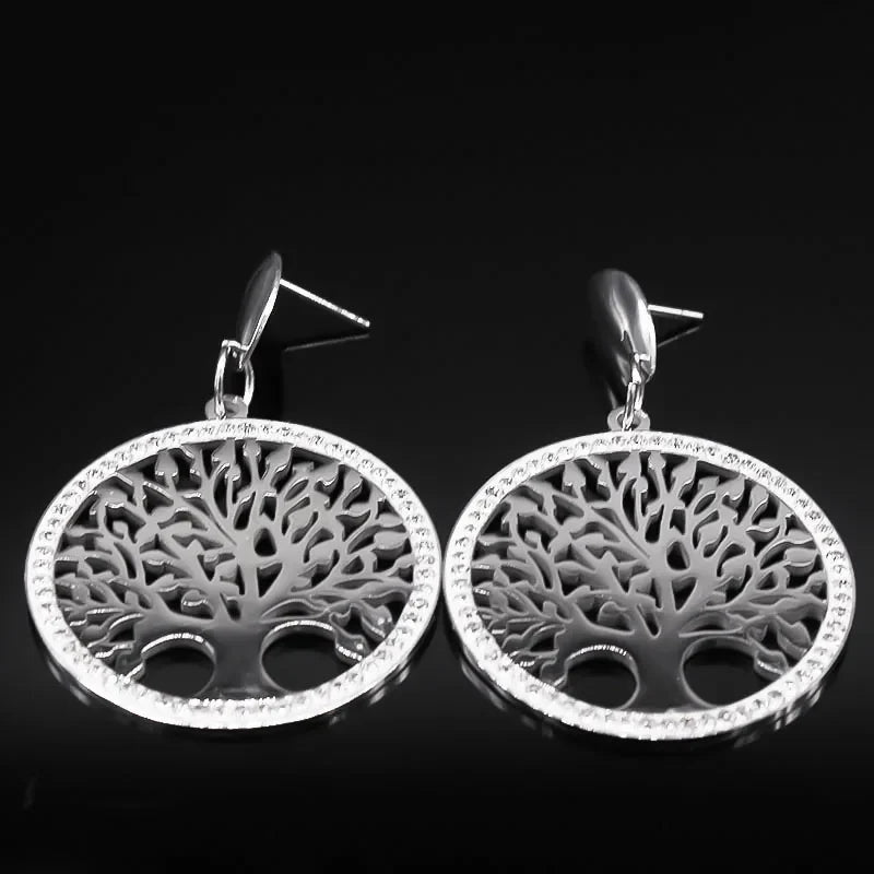 Pendientes Colgantes Árbol de la Vida Plata