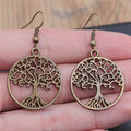Pendientes Colgantes Árbol de la Vida antiguo bronce