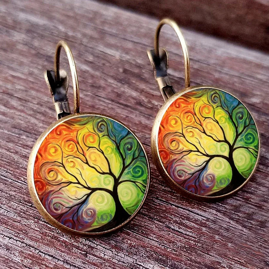 Pendientes Colgantes Árbol de la Vida estilo 3