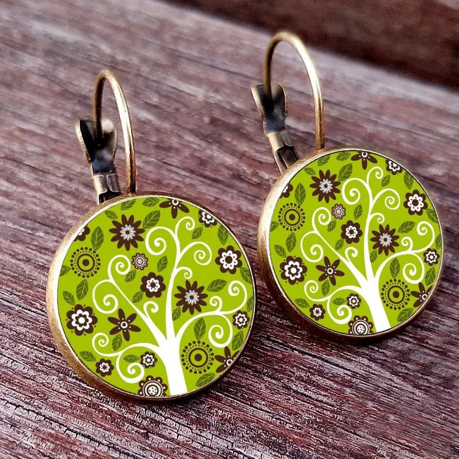 Pendientes Colgantes Árbol de la Vida estilo 4