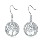 Pendientes Colgantes Árbol de la Vida con Circonitas