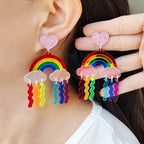 Boucles d'oreilles pendantes arc-en-ciel
