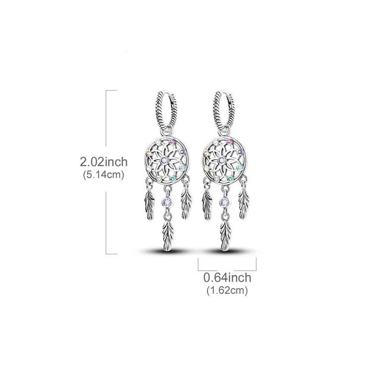 Pendientes Colgantes Atrapasueños con Circonita