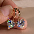 Pendientes Colgantes con Corazón de Zirconia