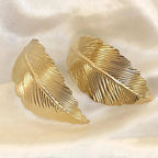 Pendientes Colgantes con Hoja para Mujer oro