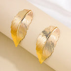 Pendientes Colgantes con Hoja para Mujer oro