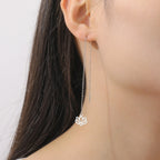 Pendientes Colgantes con Delicada Flor de Loto plata