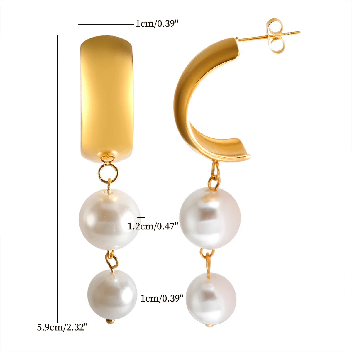 Pendientes Colgantes con Perlas