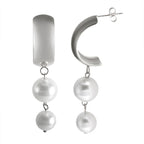Pendientes Colgantes con Perlas plata