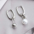 Pendientes Aros Estilizados con Perlas