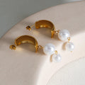 Pendientes Colgantes con Perlas oro