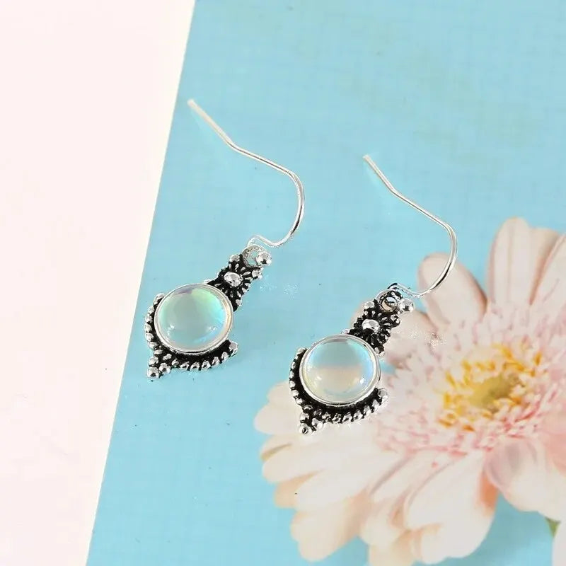 Pendientes Colgantes con Piedra de Luna