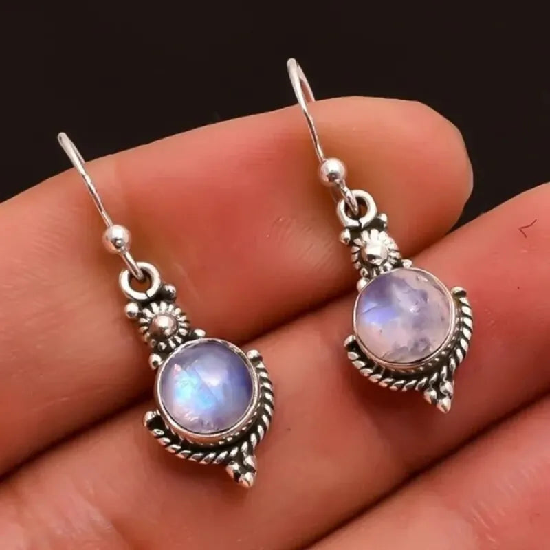 Pendientes Colgantes con Piedra de Luna