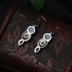 Pendientes Colgantes con Piedra de Luna y Circonio
