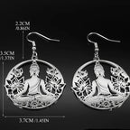 Pendientes Colgantes Buda y Flor de Loto