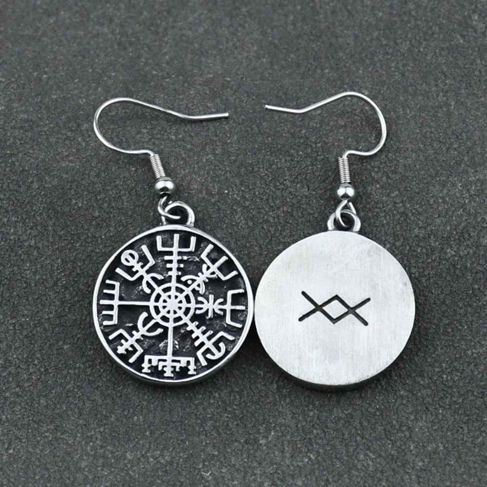 Pendientes Colgantes Brújula Vegvisir Vikingo