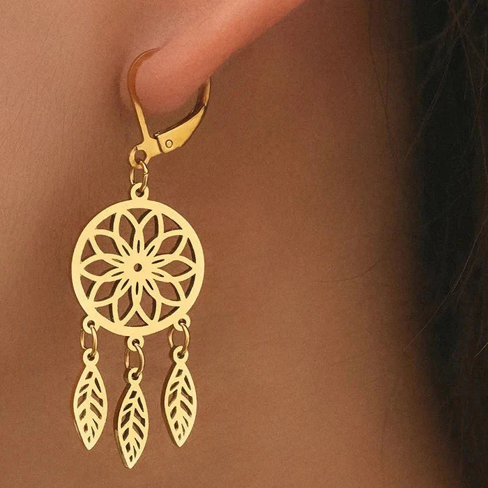 Pendientes Colgantes Atrapasueños oro