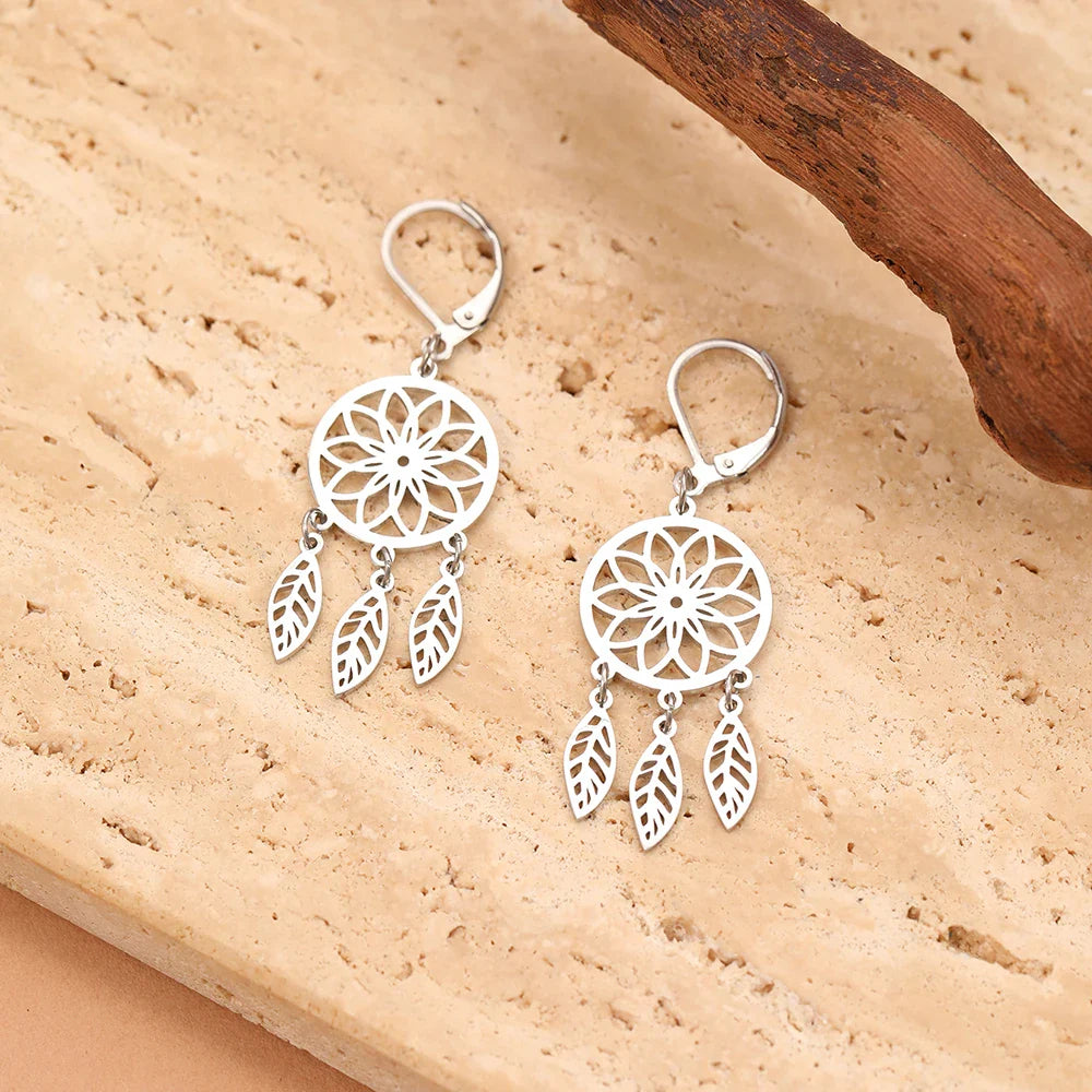 Pendientes Colgantes Atrapasueños plata