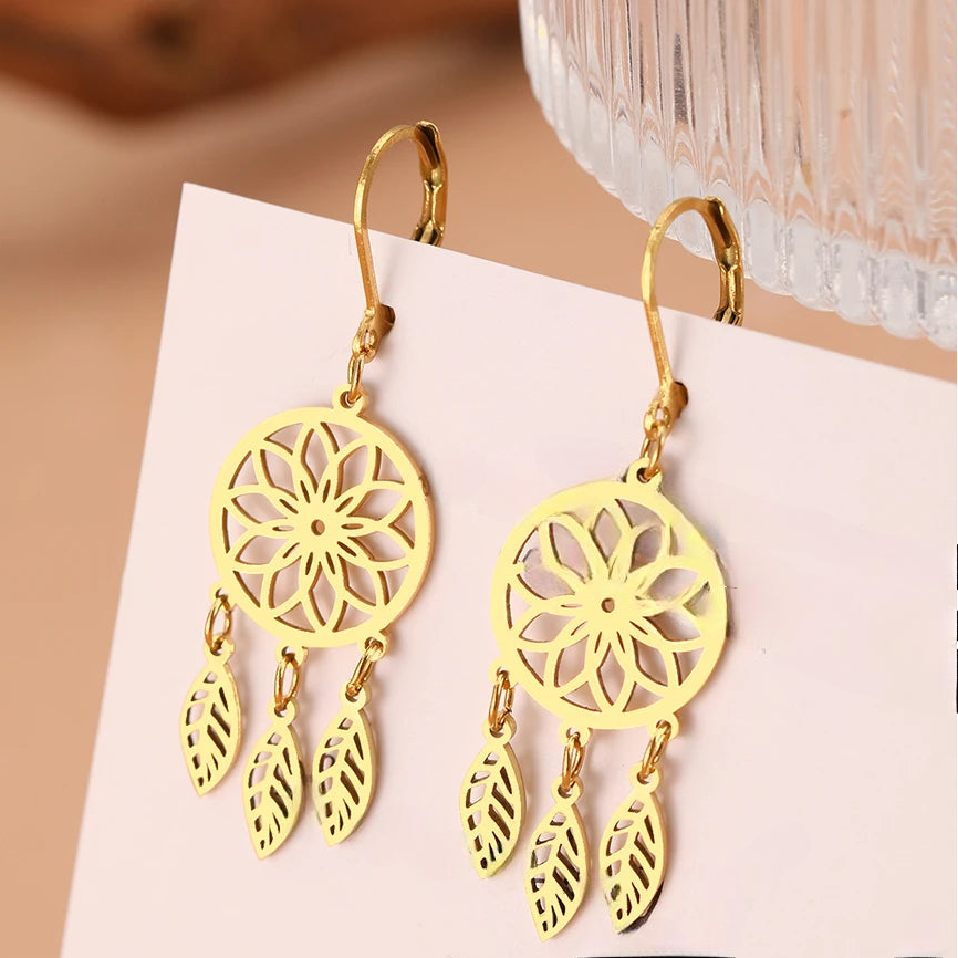 Pendientes Colgantes Atrapasueños oro