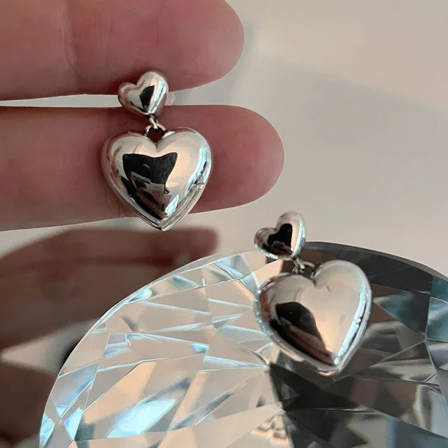 4Pendientes Colgantes de Corazón para Mujer
