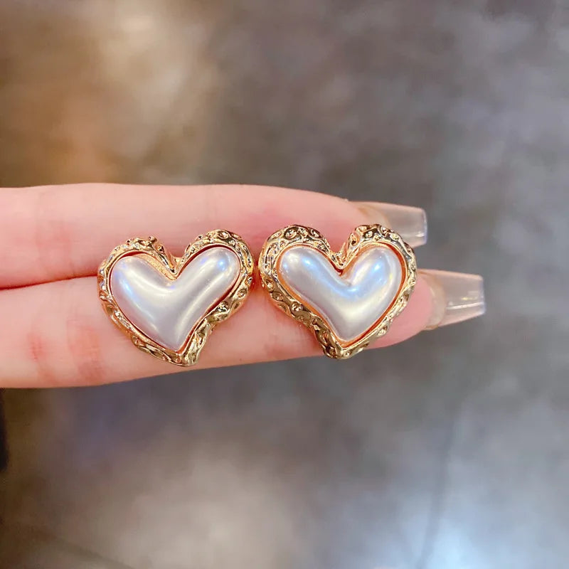 Pendientes Colgantes Corazón Mujer oro