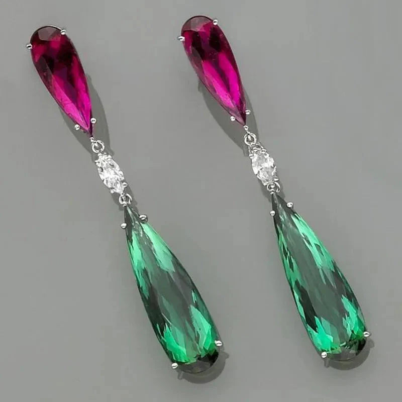 Pendientes Colgantes de Gota de Agua de Colores