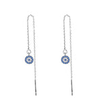 Pendientes Largos Ojo Turco Azul de Cristal