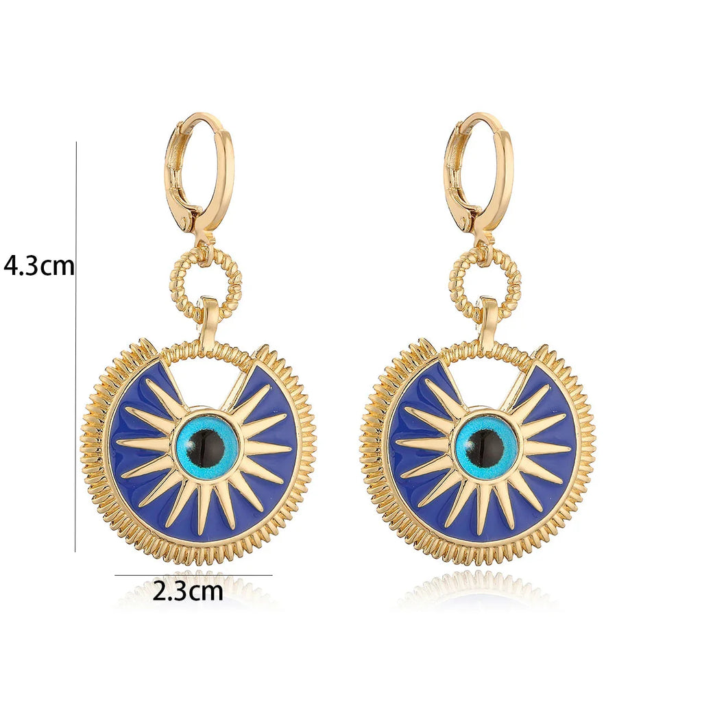 Pendientes Colgantes Contra el Mal de Ojo para Mujer azul