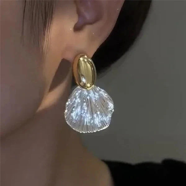 Pendientes Colgantes de Concha en Forma de Vieiras