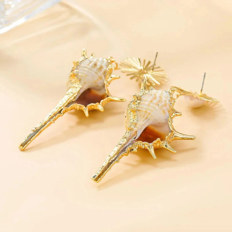 Pendientes Colgantes de Concha Caracola