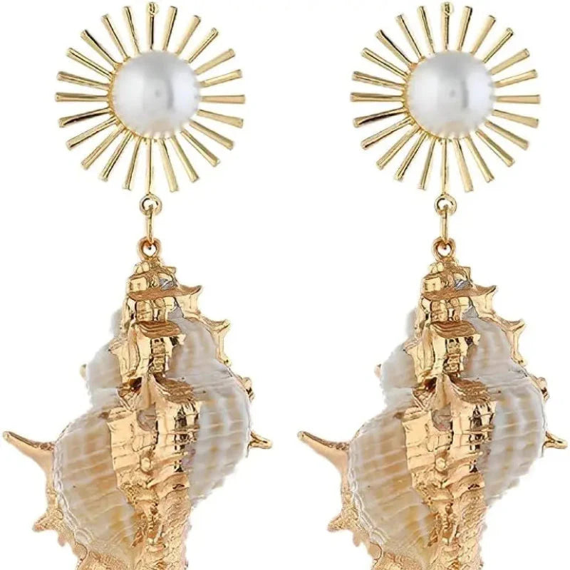 Pendientes Colgantes de Concha Caracola