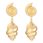 Pendientes Colgantes de Conchas Caracoles y Espirales