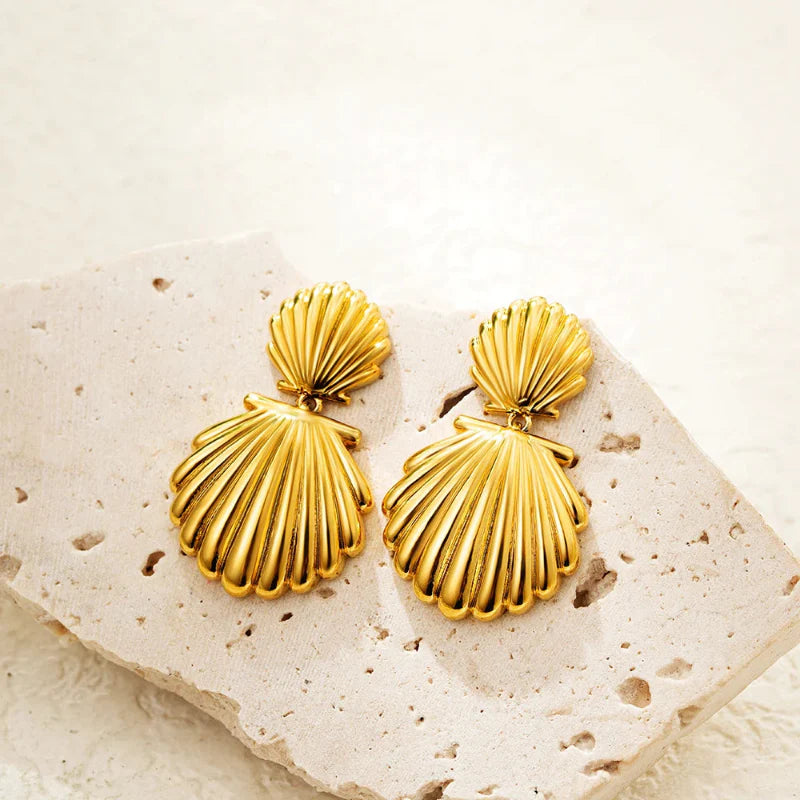 Pendientes Colgantes Conchas Vieira Concha Mujer