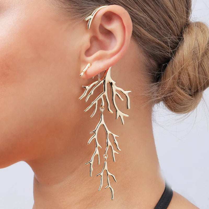 Pendientes Colgantes de Coral en Ramas