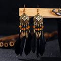 Pendientes Colgantes de Estilo Étnico con Plumas 1