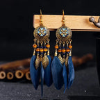 Pendientes Colgantes de Estilo Étnico con Plumas 6