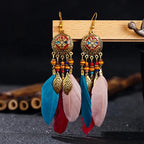 Pendientes Colgantes de Estilo Étnico con Plumas 10